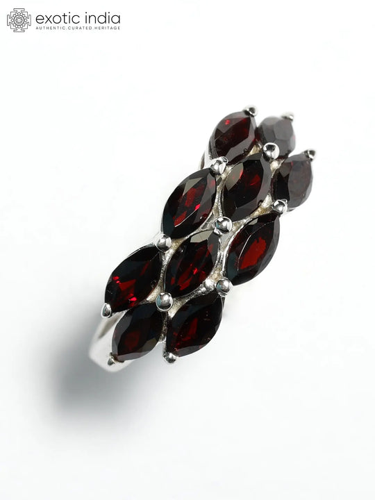Marquise Cut Garnet Sterling Silver Ring