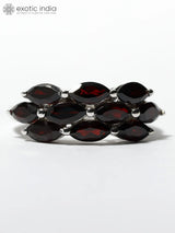 Marquise Cut Garnet Sterling Silver Ring