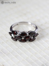 Marquise Cut Garnet Sterling Silver Ring