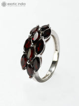 Marquise Cut Garnet Sterling Silver Ring