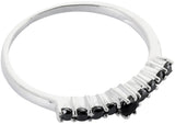 Faceted Black Spinel Sterling Silver Ring