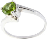 Faceted Peridot Sterling Silver Ring