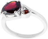 Faceted Garnet Sterling Silver Ring