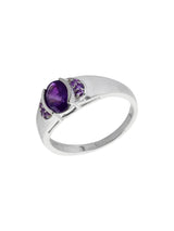 Faceted Amethyst Sterling Silver Ring