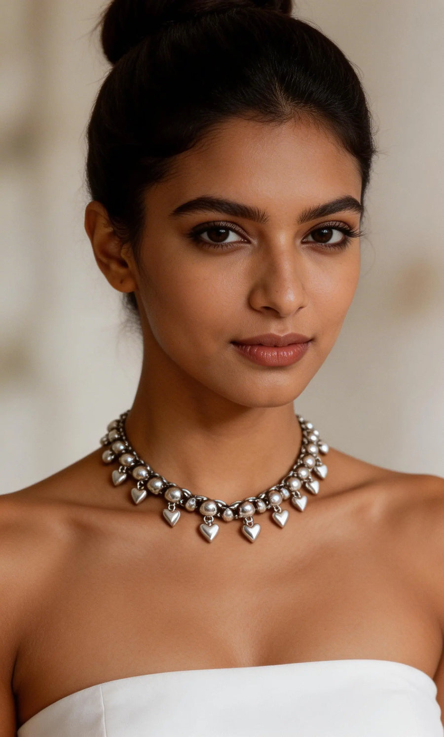 Adjustable Valentine Sterling Silver Choker Necklace