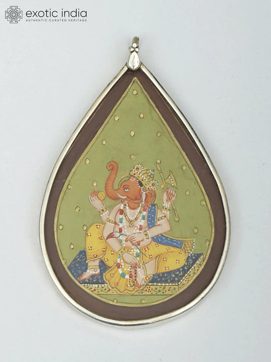 Four Armed Lord Ganesha Sterling Silver Pendant