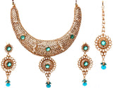 Cut Glass Polki Necklace Set with Maang Tikka