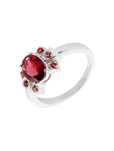 Faceted Garnet Sterling Silver Ring