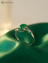 Faceted Green Onyx Sterling Silver Ring