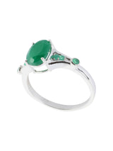 Faceted Green Onyx Sterling Silver Ring