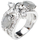 Faceted Labradorite and Cubic Zirconia Sterling Silver Ring