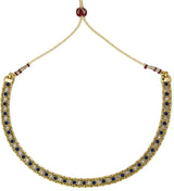 Polki and Cut Glass Blue Copper Alloy Choker Necklace