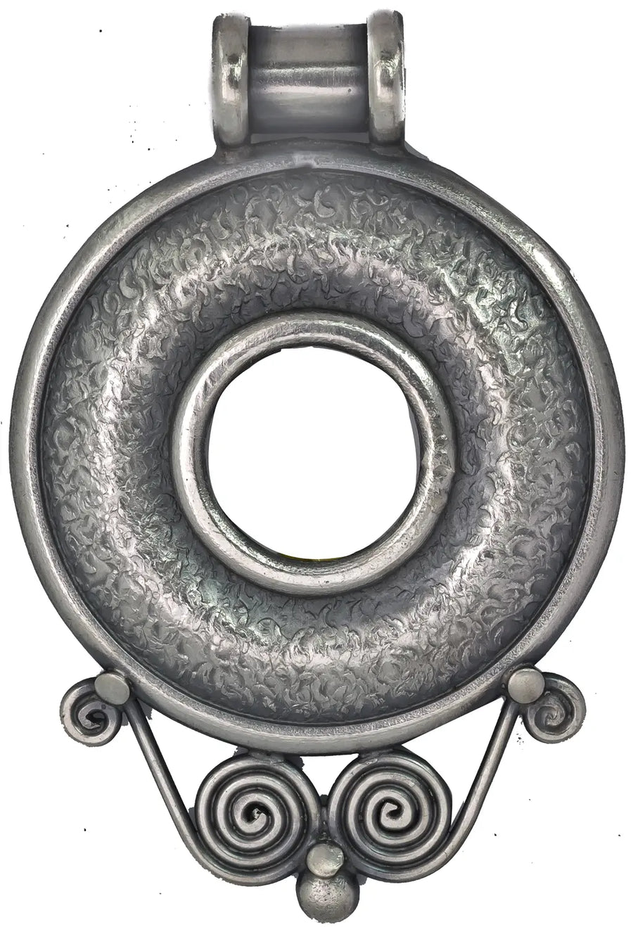 Handcrafted Spiral Donut Sterling Silver Pendant