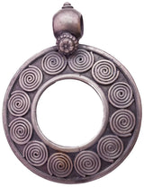 Spiral Donut Sterling Silver Pendant