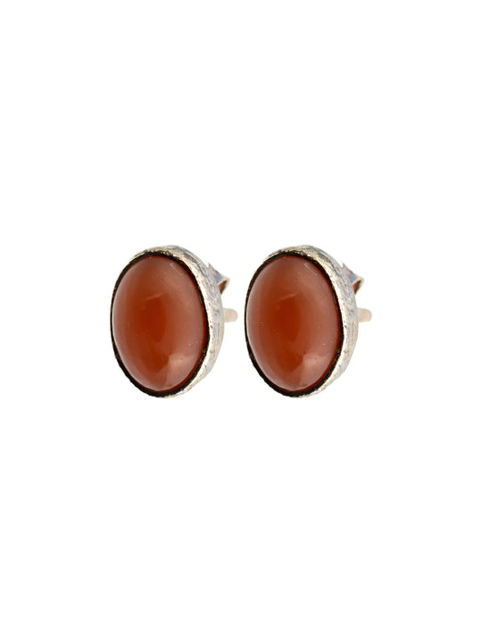 Carnelian Sterling Silver Post Earrings