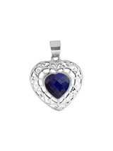 Faceted Lapis Lazuli Sterling Silver Pendant