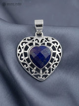 Faceted Lapis Lazuli Sterling Silver Pendant