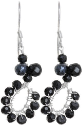 Black Spinel and Sterling Silver Earrings