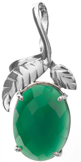 Faceted Green Onyx Sterling Silver Pendant