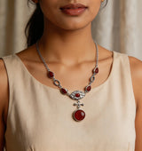Carnelian Sterling Silver Necklace
