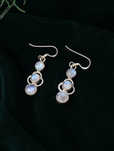 Moonstone and Pearl Sterling Silver Drop Earrings