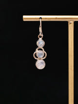Moonstone and Pearl Sterling Silver Drop Earrings