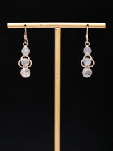 Moonstone and Pearl Sterling Silver Drop Earrings
