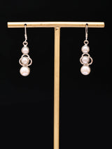 Moonstone and Pearl Sterling Silver Drop Earrings