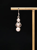 Moonstone and Pearl Sterling Silver Drop Earrings