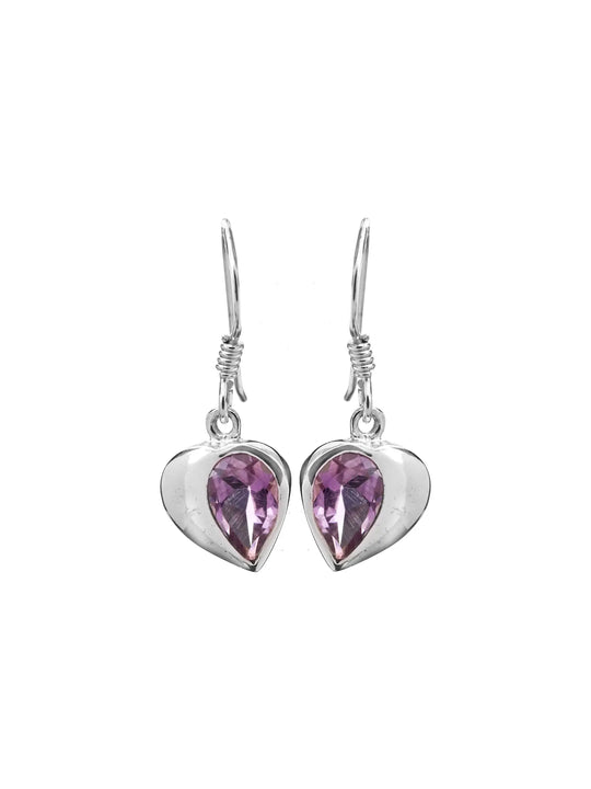 Faceted Gemstone Sterling Silver Earrings in Choice of Stone
