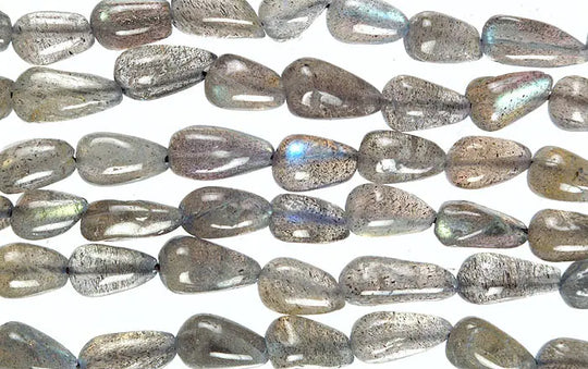 Labradorite Drop Necklace with Iridescent Stone Drops