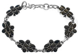 Black Spinel Faceted Sterling Silver Bracelet