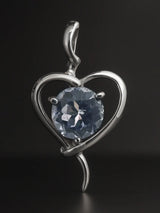 Blue Topaz Peridot and Smoky Quartz Sterling Silver Pendant