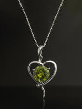 Blue Topaz Peridot and Smoky Quartz Sterling Silver Pendant