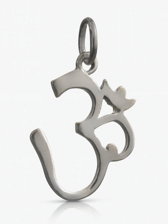 Om Sterling Silver Pendant with Oxidised Finish