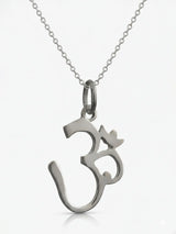 Om Sterling Silver Pendant with Oxidised Finish