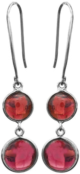 Garnet Sterling Silver Drop Earrings