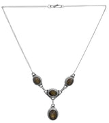 Tiger's Eye and Labradorite Sterling Silver Necklace