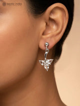 Faceted Garnet and Cubic Zirconia Sterling Silver Earrings