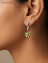 Faceted Garnet and Cubic Zirconia Sterling Silver Earrings