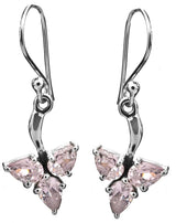 Peridot and Cubic Zirconia Faceted Sterling Silver Earrings