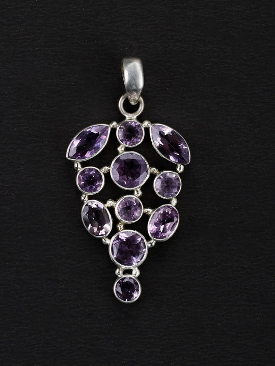 Faceted Amethyst Sterling Silver Jewellery Pendant