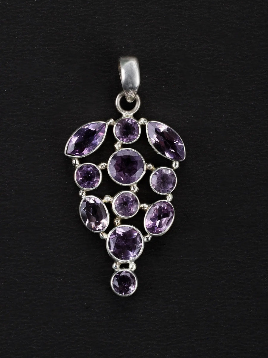 Faceted Amethyst Sterling Silver Jewellery Pendant