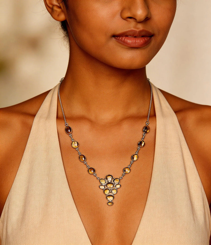 Citrine Sterling Silver Necklace