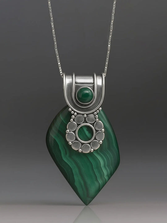 Malachite Sterling Silver Pendant