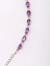 Faceted Amethyst Sterling Silver Tennis Bracelet