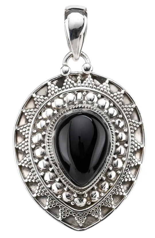 Black Onyx Sterling Silver Pendant