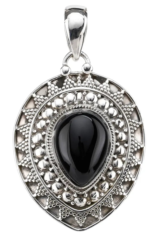 Black Onyx Sterling Silver Pendant