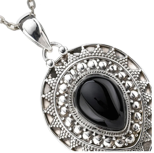 Black Onyx Sterling Silver Pendant