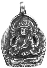 Vajrasattva Buddha Sterling Silver Pendant